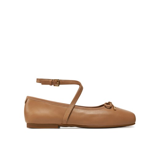 Baleriny Michael Kors Collette Leather Ballet Flat 40T4CTFP1L Brązowy ze sklepu eobuwie.pl w kategorii Balerinki - zdjęcie 183683202