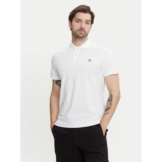 Moose Knuckles Polo Everett M34MT712G Biały Regular Fit ze sklepu MODIVO w kategorii T-shirty męskie - zdjęcie 183683793