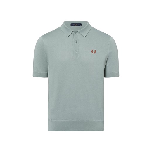 Fred Perry Męska koszulka polo Mężczyźni Bawełna jasnoniebieski jednolity ze sklepu vangraaf w kategorii Swetry męskie - zdjęcie 183684550