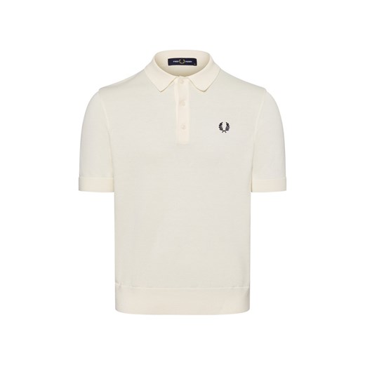 Fred Perry Męska koszulka polo Mężczyźni Bawełna piaskowy jednolity ze sklepu vangraaf w kategorii Swetry męskie - zdjęcie 183684551