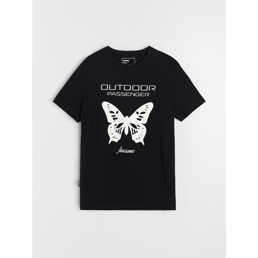 T-shirt męski czarny Sinsay 