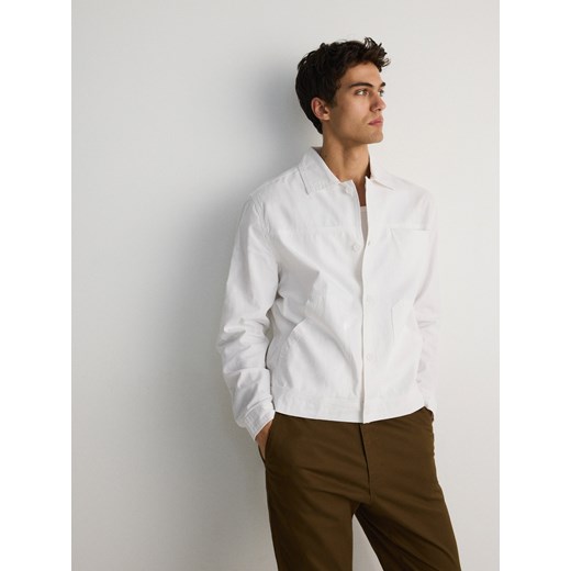 Reserved - Koszula comfort z domieszką lnu - biały Reserved L Reserved