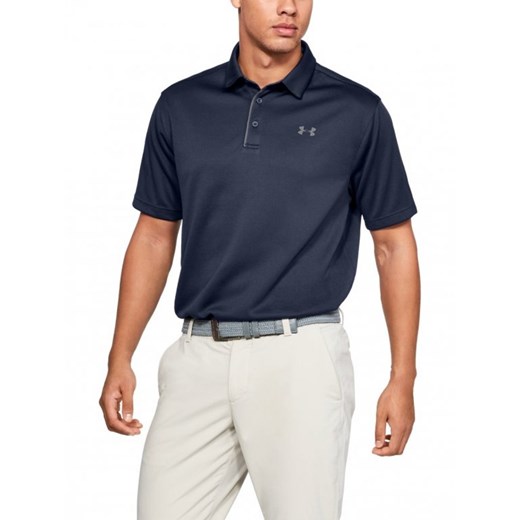 Męska koszulka do golfa UNDER ARMOUR Tech Polo - granatowa ze sklepu Sportstylestory.com w kategorii T-shirty męskie - zdjęcie 183686622