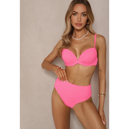 Różowe Basicowe Bikini Biustonosz i Majtki Figi Natonea ze sklepu renee.pl w kategorii Stroje kąpielowe - zdjęcie 183686713