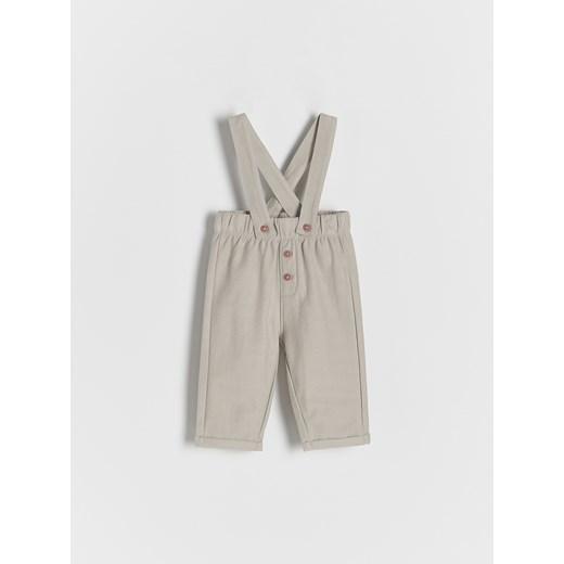 Reserved - Spodnie z szelkami - jasnoszary ze sklepu Reserved w kategorii Spodnie i półśpiochy - zdjęcie 183687153