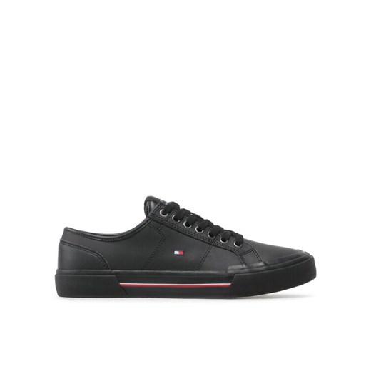 Tenisówki Tommy Hilfiger Core Corporate Vulc Leather FM0FM04561 Czarny ze sklepu eobuwie.pl w kategorii Trampki męskie - zdjęcie 183687644