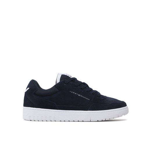 Sneakersy Tommy Hilfiger Th Basket Core Suede FM0FM04694 Granatowy ze sklepu eobuwie.pl w kategorii Trampki męskie - zdjęcie 183687651