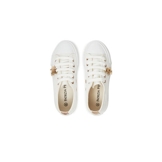 Patrizia Pepe trampki dziecięce białe wiązane 