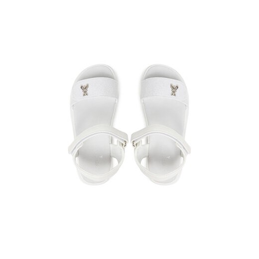 Białe sandały dziecięce Patrizia Pepe na rzepy 