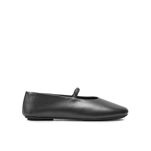 Calvin Klein Baleriny Ballerina W/Strap Pearl Lth HW0HW02136 Czarny ze sklepu MODIVO w kategorii Balerinki - zdjęcie 183689011