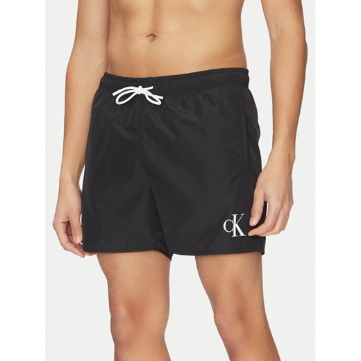Calvin Klein Swimwear Szorty kąpielowe KM0KM01101 Czarny Regular Fit ze sklepu MODIVO w kategorii Kąpielówki - zdjęcie 183689014