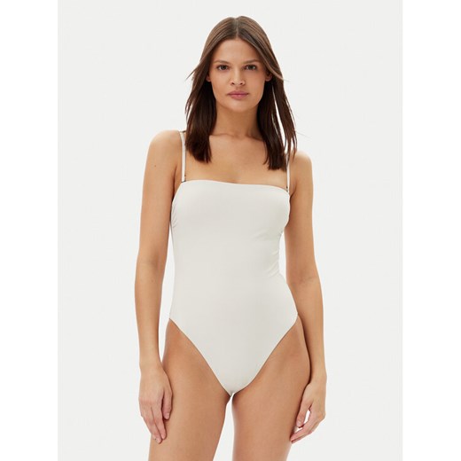 Calvin Klein Swimwear Strój kąpielowy KW0KW02709 Beżowy ze sklepu MODIVO w kategorii Stroje kąpielowe - zdjęcie 183689020