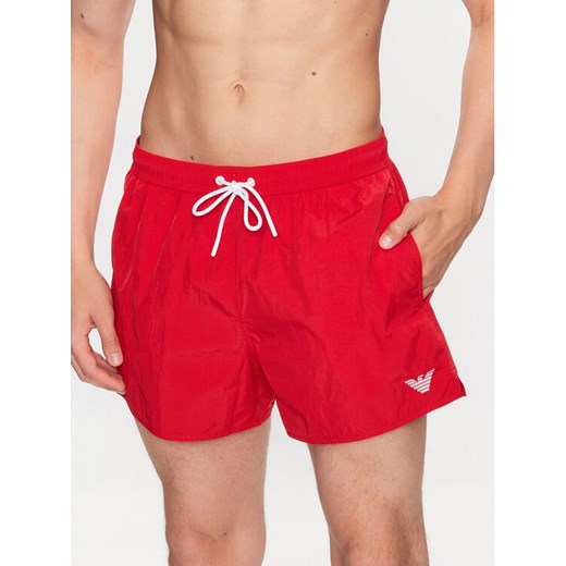 Emporio Armani Underwear Szorty kąpielowe 211756 3R422 00173 Czerwony Regular Fit ze sklepu MODIVO w kategorii Kąpielówki - zdjęcie 183689103