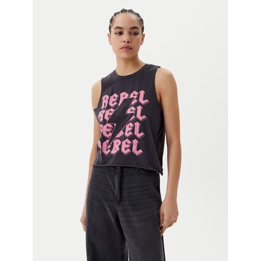 Noisy May Top Rebel 27034002 Szary Oversize ze sklepu MODIVO w kategorii Bluzki damskie - zdjęcie 183689122