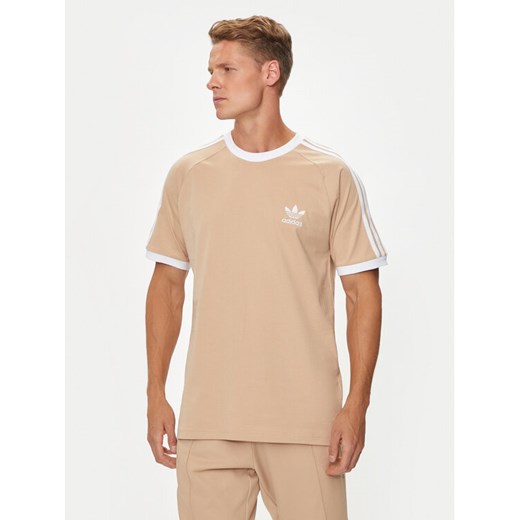 adidas T-Shirt adicolor Classics 3-Stripes IZ2366 Beżowy Slim Fit ze sklepu MODIVO w kategorii T-shirty męskie - zdjęcie 183689224