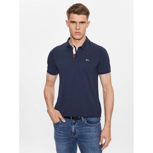 Tommy Jeans Polo DM0DM15370 Granatowy Slim Fit ze sklepu MODIVO w kategorii T-shirty męskie - zdjęcie 183689272