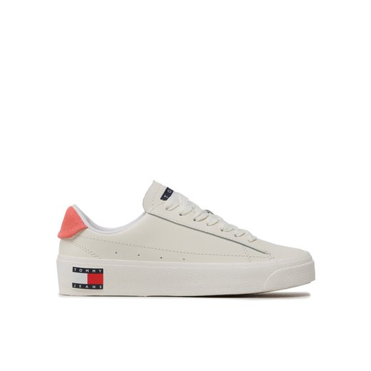 Tommy Jeans Sneakersy Tjw Leather Vulc. Flatform EN0EN02203 Écru ze sklepu MODIVO w kategorii Trampki damskie - zdjęcie 183689331