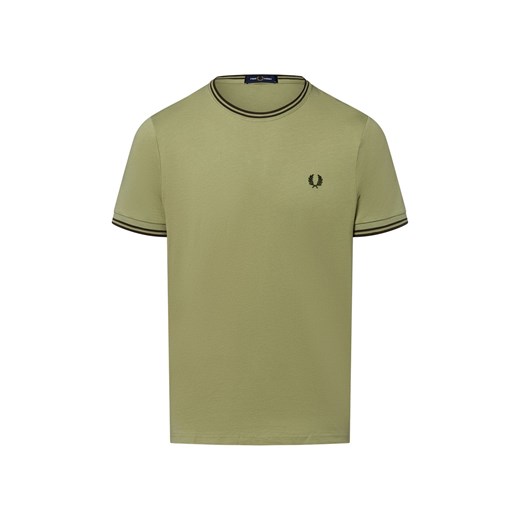 Fred Perry T-shirt męski Mężczyźni Bawełna khaki jednolity ze sklepu vangraaf w kategorii T-shirty męskie - zdjęcie 183691530
