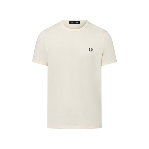 Fred Perry T-shirt męski Mężczyźni Bawełna piaskowy jednolity ze sklepu vangraaf w kategorii T-shirty męskie - zdjęcie 183691532