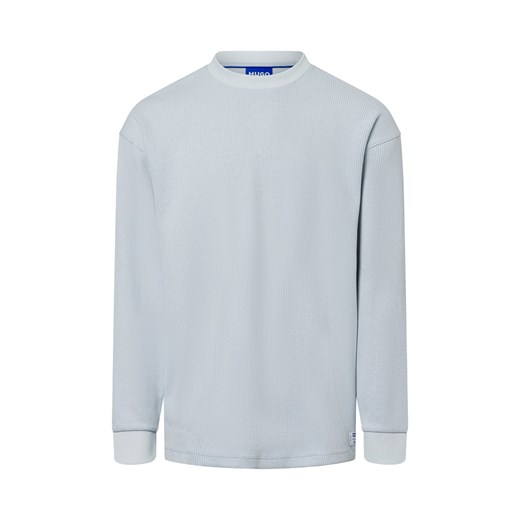 HUGO BLUE Bluza męska - Nuwolo Mężczyźni jasnoniebieski wypukły wzór tkaniny ze sklepu vangraaf w kategorii T-shirty męskie - zdjęcie 183691540