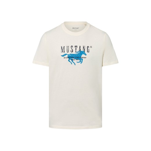Mustang Koszulka męska - Austin Mężczyźni Bawełna piaskowy nadruk ze sklepu vangraaf w kategorii T-shirty męskie - zdjęcie 183691553