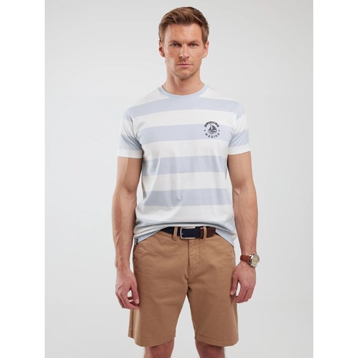 Koszulka męska w paski biało-niebieska Remir 400 ze sklepu Big Star w kategorii T-shirty męskie - zdjęcie 183692574