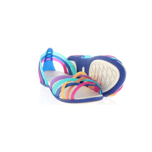 Crocs Sandały Huarache Flat Women Multi/Cerulean Blue 14121-95P Crocs spartoo niebieski damskie
