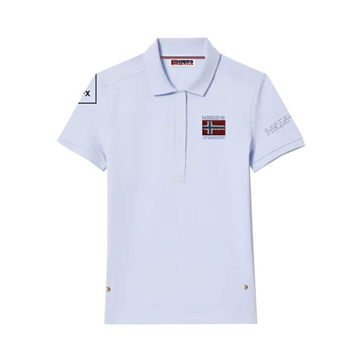 Geographical Norway Koszulka polo w kolorze błękitnym ze sklepu Limango Polska w kategorii Bluzki damskie - zdjęcie 183694573