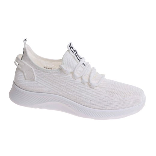 Wkładane ażurowe białe męskie buty sportowe /E2-2 17756 GF285/ ze sklepu Pantofelek24.pl w kategorii Buty sportowe męskie - zdjęcie 183694772
