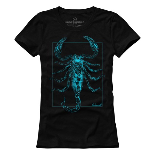 T-shirt damski UNDERWORLD Scorpion niebieski ze sklepu morillo w kategorii Bluzki damskie - zdjęcie 183696263