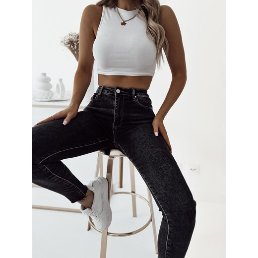 CZARNE SPODNIE SKINNY Z WYSOKIM STANEM ze sklepu olika.com.pl w kategorii Jeansy damskie - zdjęcie 183696652