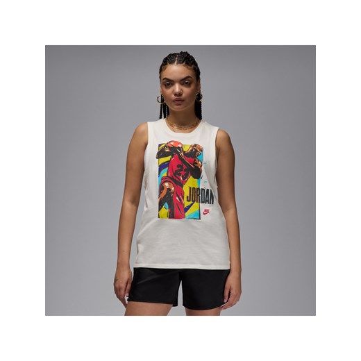 Damski T-shirt bez rękawów z grafiką Jordan - Biel ze sklepu Nike poland w kategorii Bluzki damskie - zdjęcie 183699020