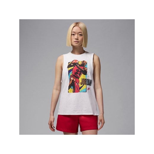 Damski T-shirt bez rękawów z grafiką Jordan - Brązowy ze sklepu Nike poland w kategorii Bluzki damskie - zdjęcie 183699040