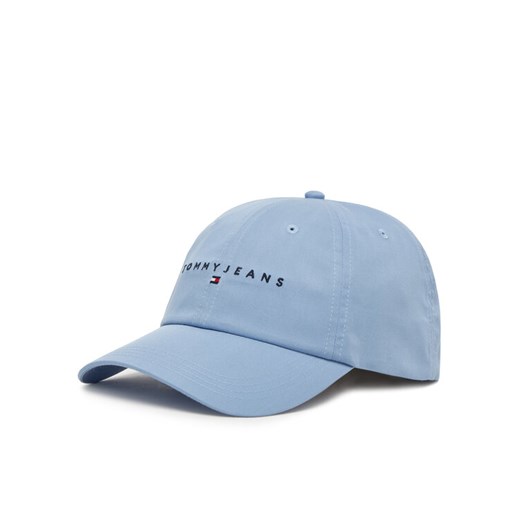Czapka z daszkiem Tommy Jeans Linear Logo 6 Panel AW0AW16868 Błękitny ze sklepu eobuwie.pl w kategorii Czapki z daszkiem damskie - zdjęcie 183699272
