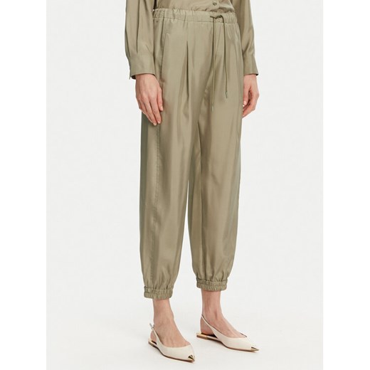 Marella Spodnie materiałowe Abetaia 2513131095 Zielony Relaxed Fit ze sklepu MODIVO w kategorii Spodnie damskie - zdjęcie 183701080
