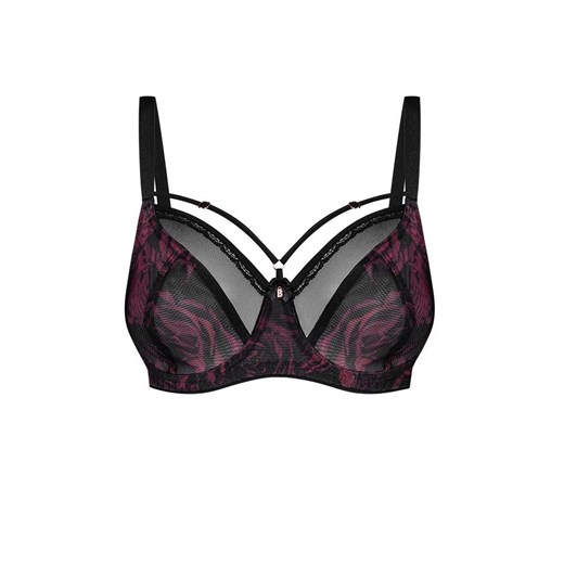 Biustonosz miękki soft Róża, Kolor czarny-wzór, Rozmiar 100B, BIGGI ze sklepu Intymna w kategorii Biustonosze - zdjęcie 183704473