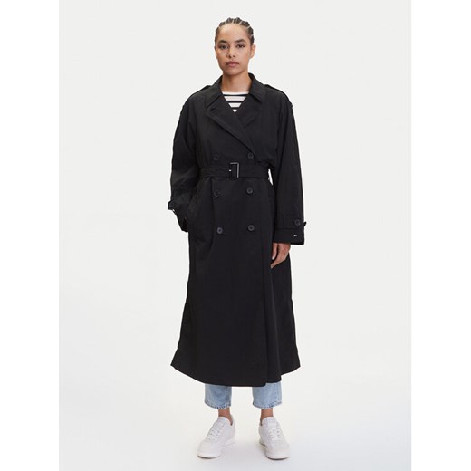 Tommy Hilfiger Trencz WW0WW45632 Czarny Oversize ze sklepu MODIVO w kategorii Płaszcze damskie - zdjęcie 183706422