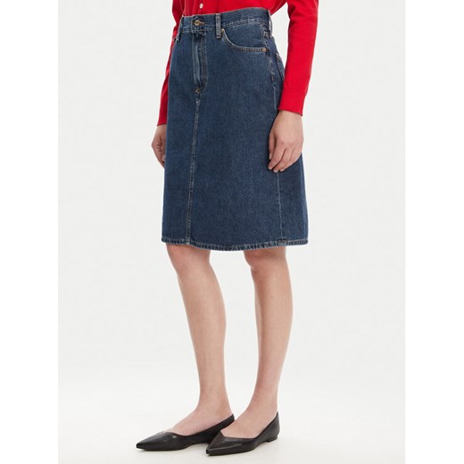 Tommy Hilfiger Spódnica jeansowa WW0WW45666 Granatowy Straight Fit ze sklepu MODIVO w kategorii Spódnice - zdjęcie 183706470