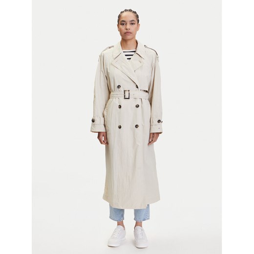 Tommy Hilfiger Trencz WW0WW45632 Beżowy Oversize ze sklepu MODIVO w kategorii Płaszcze damskie - zdjęcie 183706670