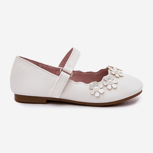 Balerinki dziecięce białe Evento na rzepy 