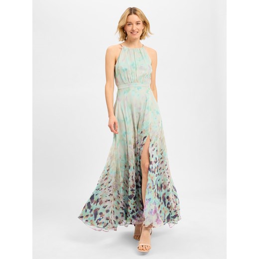 Sukienka Swing bez rękawów boho zielona maxi 