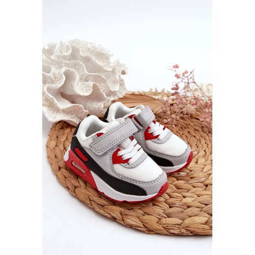 Sneakersy Dziecięce Na Rzep Czerwone Krissandra ze sklepu ZAZOO w kategorii Buty sportowe dziecięce - zdjęcie 183709461