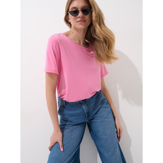Mohito - T-shirt z modalem - fioletowy ze sklepu Mohito w kategorii Bluzki damskie - zdjęcie 183719661