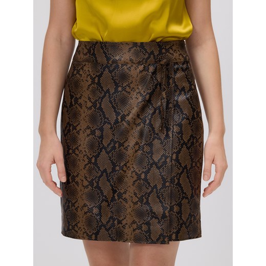 Reserved - Spódnica mini z imitacji skóry - wielobarwny Reserved S okazyjna cena Reserved