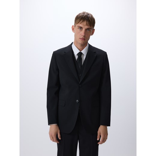 Reserved - Jednorzędowa marynarka z wełną - czarny Reserved 48 Reserved wyprzedaż