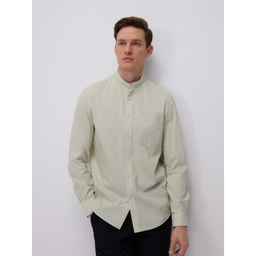 Reserved - Koszula regular z bawełny egipskiej - jasnozielony ze sklepu Reserved w kategorii Koszule męskie - zdjęcie 183720380