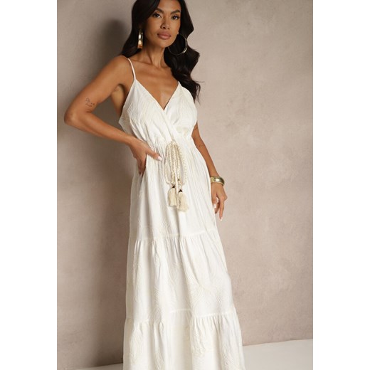 Sukienka Renee maxi luźna elegancka z dekoltem w serek