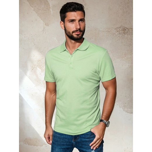 Koszulka polo męska zielona Dstreet PX0554 ze sklepu DSTREET.PL w kategorii T-shirty męskie - zdjęcie 183723322