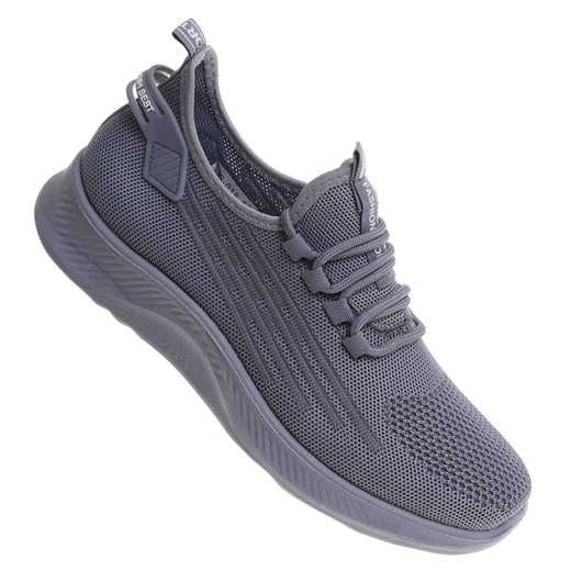 Wkładane męskie szare buty sportowe /B4-1 17760 GF285/ ze sklepu Pantofelek24.pl w kategorii Buty sportowe męskie - zdjęcie 183723332