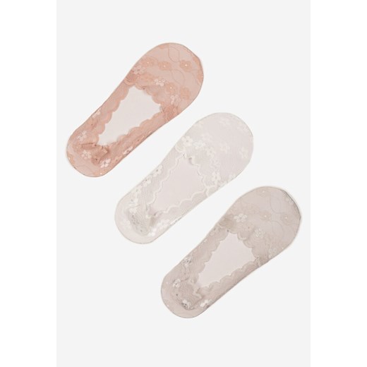 Wielokolorowe Koronkowe Skarpety o Kroju Baletek 3-Pack Liliona ze sklepu born2be.pl w kategorii Skarpetki damskie - zdjęcie 183723821